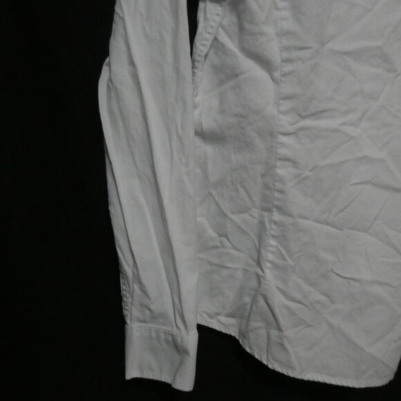 H&M | small | Slim Fit | Collared White Button-Up Dress Shirt | Black Buttons - Picture 12 of 14